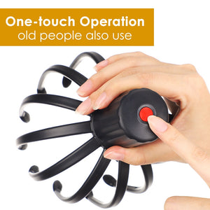 Electric Octopus 12 Claws Scalp Massager Hands Free 3 Modes Head Scratcher Relief Hair Stimulation Rechargeable Stress Relief