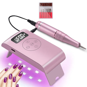 New Rechargeable Electric Cordless Nail Drill Machine 35,000 RPM & UV Gel Nail Dryer Lamp Salon Expert Nail Art Manicure Tools