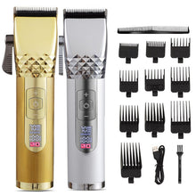 Load image into Gallery viewer, Professional Hair Clipper for Men Cordless Rechargeable Hair Trimmer Barber Clipper Haircutting Beard Grooming Kit 10 Combs