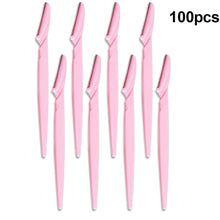Load image into Gallery viewer, 100Pcs Eyebrow Trimmer Blade Shaping Knife Eye Brow Epilation Face Blades Hair Removal Scraper Shaver Woman Makeup Tools