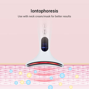 EMS Neck Face Beauty Device 3 Colors LED Photon Skin Tighten 4 Modes Reduce Double Chin Anti Wrinkle Remove Skin Care