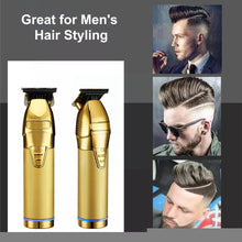 Load image into Gallery viewer, Professional Hair Trimmer Gold For Men Rechargeable Barber Cordless Hair Cutting T Machine Hair Styling Beard Trimmer