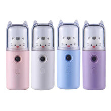 Load image into Gallery viewer, Cute Cat Nano Mist Facial Sprayer Beauty Instrument USB Humidifier Rechargeable Nebulizer Face Steamer Moisturizing Beauty Tool