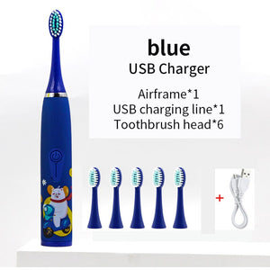 Sonic Toothbrush Electric for Kids Tooth Brush Children IPX6 Waterproof Teeth Cleaning Whitening Soft Bristle Toothbrush