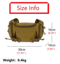 Load image into Gallery viewer, 1000D Waterproof Oxford Men&#39;s Belt Fanny Pack Shoulder Messenger Bag Tactical Chest Bags