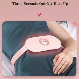 Cordless Massage Heating Pad Vibration Warm Waist Belt Smart Massager For Back Or Belly Period Pain Relief Device Gift For Women
