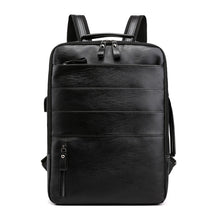 Load image into Gallery viewer, Business Backpacks For Men Waterproof PU Leather Laptop Bag Large Capacity USB Charging Rucksack Male Fashion Bagpack