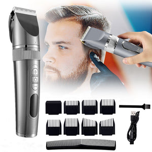 Hair Clipper Professional Electric Trimmer For Men With LED Screen Washable Rechargeable Shaving Hair Trimmer Beard Trimmer
