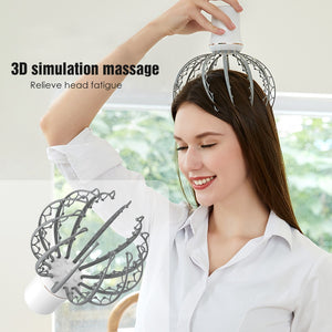 Octopus Electric Head Massager 3 Modes Vibration Massage Head Scratcher Deep Relaxation Hair Stimulation Stress Relief Device