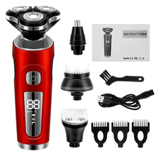 Load image into Gallery viewer, 4 in 1 Electric Shaver 3D Floating Cutters USB Fast Charge Shaving Razor Machine for Men Blades Portable Beard Trimmer Clipper