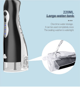 220ML Oral Irrigator Portable Dental Water Flosser USB Rechargeable 3 Mode Water Jet Floss IPX7 Waterproof Teeth Cleaner 4 Nozzle