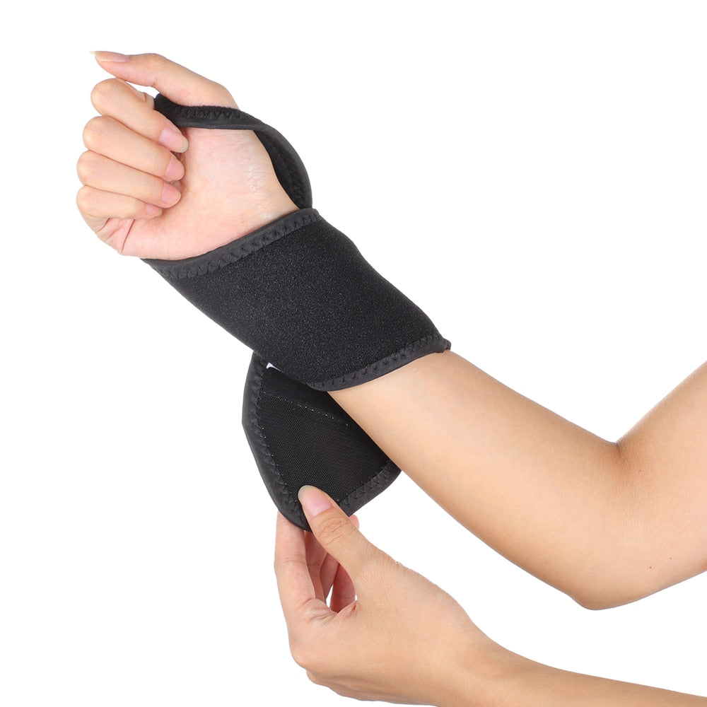 Magnetic Treatment Self-Heating Wrist Support Brace Wrap Heated Hand Warmer Compression Pain Relief Wristband Belt
