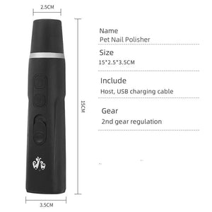 Electric Dog Nail Grinder for Dog Clippers Rechargeable USB Charging Pet Paws Quiet Nail Grooming Trimmer Tools Universal