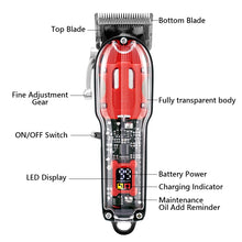Load image into Gallery viewer, Electric Hair Clipper Hair Cutting Machine Wireless Trimmer  For Men Rechargeable Hair Cut Barber Professional Cordless Clipper