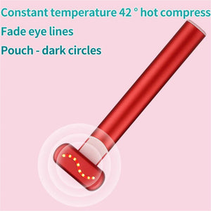 EMS Hot Compress Eye Massager Wand Smart Red LED Rejuvenation Eye Skin Tighten Anti Aging Eye Dark Circle Removal Skin Care Tool