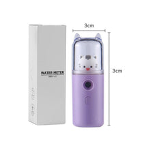 Load image into Gallery viewer, Cute Cat Mini Portable Hand-held Rehydrator Humidifier Face Sprayer USB Charging Water Replenishment Instrument 30ml