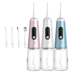 350ML Portable Electric Oral Irrigator Dental Water Flosser USB Charger 4 Modes Irrigation for Teeth IPX7 Waterproof 4 Jet Tips