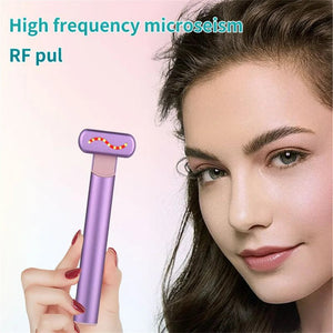 EMS Hot Compress Eye Massager Wand Smart Red LED Rejuvenation Eye Skin Tighten Anti Aging Eye Dark Circle Removal Skin Care Tool