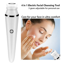 Load image into Gallery viewer, Electric 4 in1 Face Cleansing Brush Sonic Blackhead Exfoliating Face Cleaner Skin Tightening Massager Home Skin Care