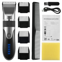 Load image into Gallery viewer, Professional Hair Trimmer Digital USB Rechargeable Hair Clipper for Men Haircut Ceramic Blade Razor Hair Cutter Barber Machine