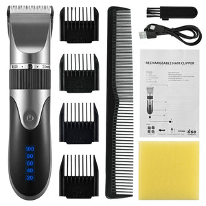 Professional Hair Trimmer Digital USB Rechargeable Hair Clipper for Men Haircut Ceramic Blade Razor Hair Cutter Barber Machine