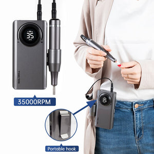 35000RPM Electric Nail Drill Machine USB Charging for Nail Gel Polish Professional E-file Milling Nail Files Salon Tool