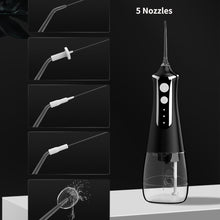 Load image into Gallery viewer, Fashion Oral Irrigator Water Dental Flosser Rechargeable Portable Dental Water Jet Floss 300ML 3-speed Waterproof 5 Tips Cleaner