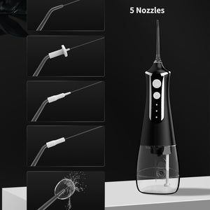 Portable Oral Irrigator Dental Water Flosser Rechargeable Dental Water Jet Pick 3 Modes 300ML Tank Waterproof for Cleaning Teeth