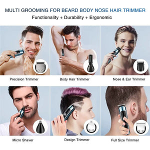 Hair Clippers for Men Grooming Kit Beard Trimmer 11 in 1 Professional USB Rechargeable Waterproof Electric Hair Clipper Kit