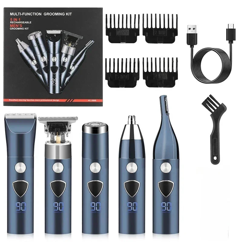 5 in 1 Multifunctional Razor Set for Men Hair Clipper Electric Razor Eyebrow and Nose Hair Trimmer