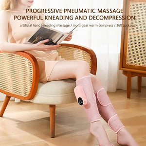 Electric Leg Massager with Heat Compression Calf Air Muscle Legs Massager Pressure Pressotherapy Relax