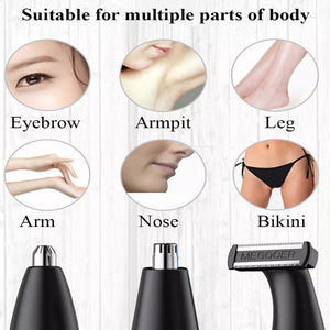 3 in 1 Electric Hair Shaver Nose Hair Trimmer Eyebrow Trimmer With LED Display Lady Shaver Bikini Line Zone Pubic Hair Removal