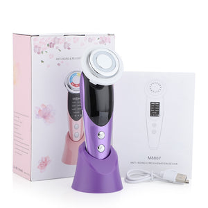 7 in 1 EMS Facial Lifting Device Radio Frequency LED Photon Skin Rejuvenation Anti Aging Pores Cleaner Face Massager