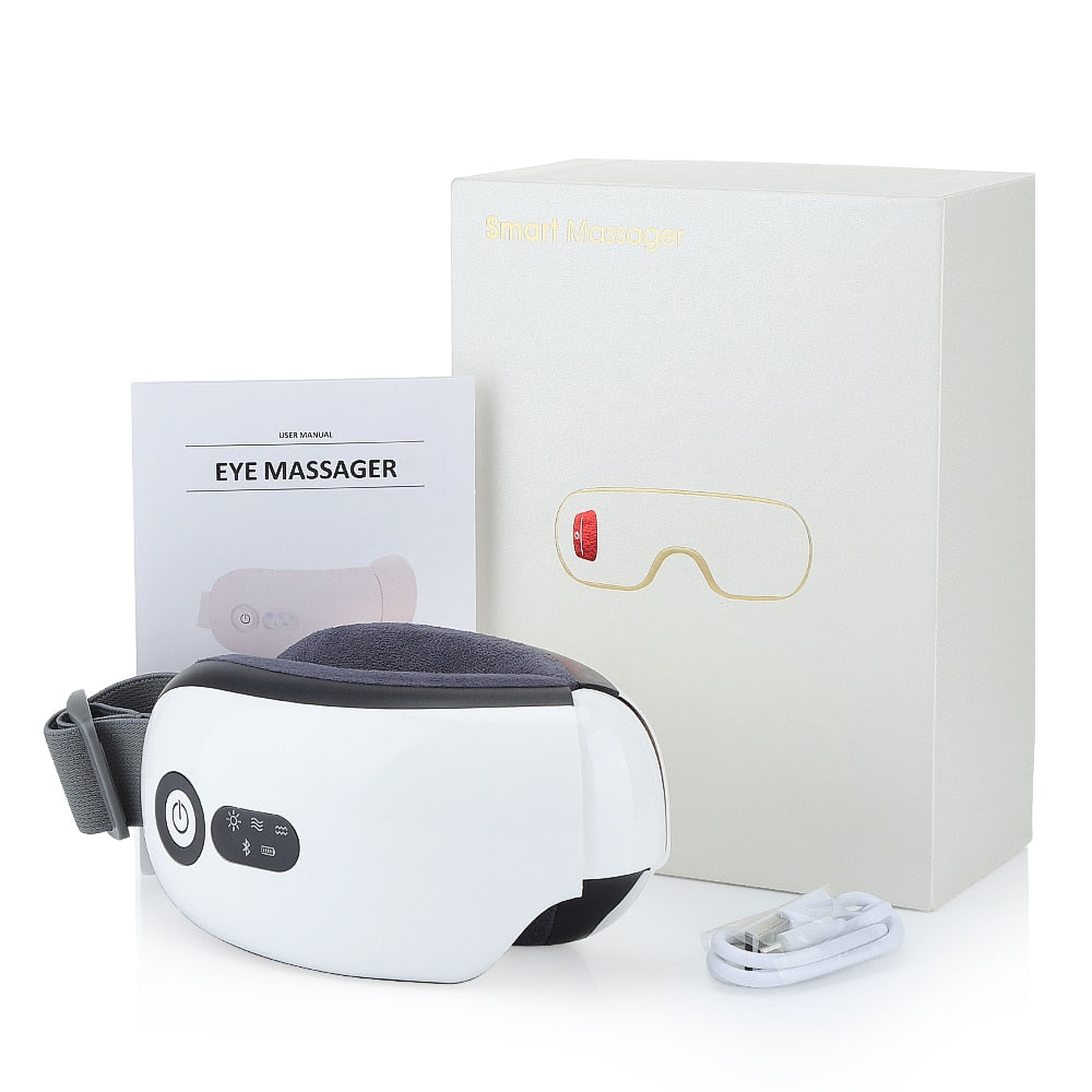 Smart Eye Massager 4D Air Stress Relief Eye Care Instrument Face Massagers Hot Compress Bluetooth Music Vibrators