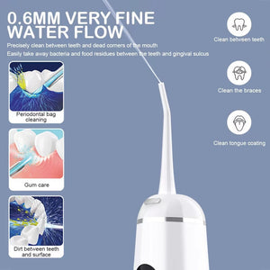 350ML Portable Electric Oral Irrigator Dental Water Flosser USB Charger 4 Modes Irrigation for Teeth IPX7 Waterproof 4 Jet Tips