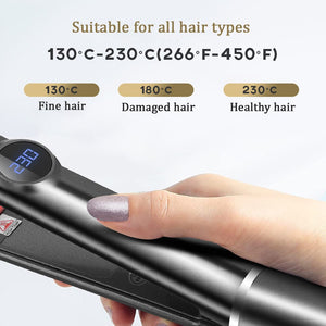 Hair Straightener Six-Gear Temperature Adjustment Ceramic Tourmaline Ionic Flat Iron Curling Iron Hair Curler For Women Hair