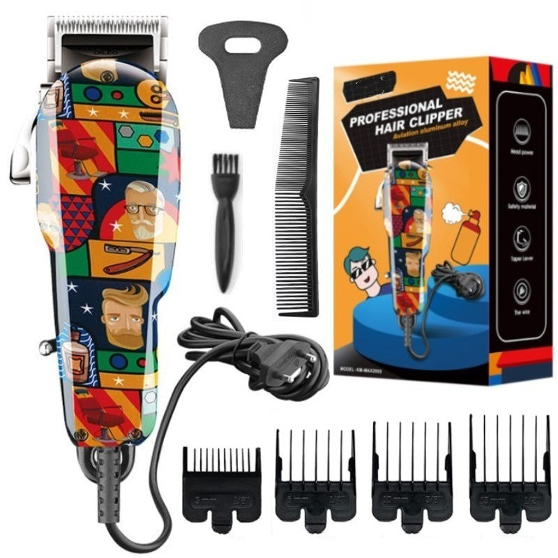 Professional Barbers Blending Fade Hair Clipper Wired Electric Trimmer Graffiti Hair Cutting Machine Corded Hair Cutter