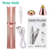 Load image into Gallery viewer, 2 In 1 Electric Eyebrow Trimmer Makeup Painless Eye Brow Epilator Mini Shaver Razors Women Portable Facial Body Hair Remover